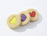 3 Pcs Heart Filled Sandwich Cookie Simulation Food Prop for 18'' Doll Bakery Kitchen Pretend Play