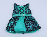 American Girl Black & Teal Spider Web Halloween Dress for 18'' Doll