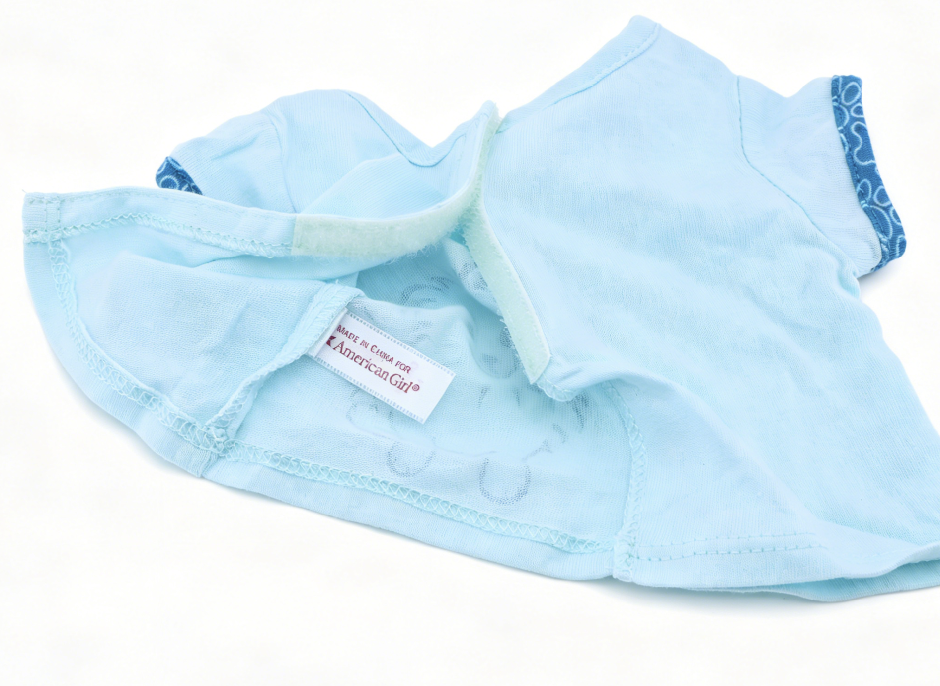 Authentic American Girl Light Blue Pomeranian Print Tee For 18'' Doll t-shirt
