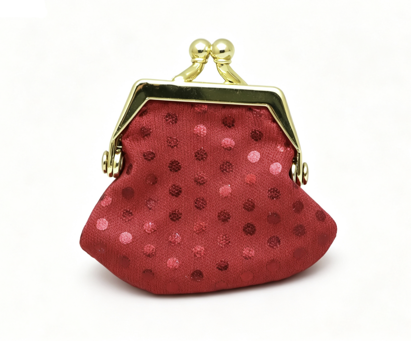 Ruby Red Sequin Kiss Lock Mini Coin Purse Vintage Handbag FOR 18'' doll