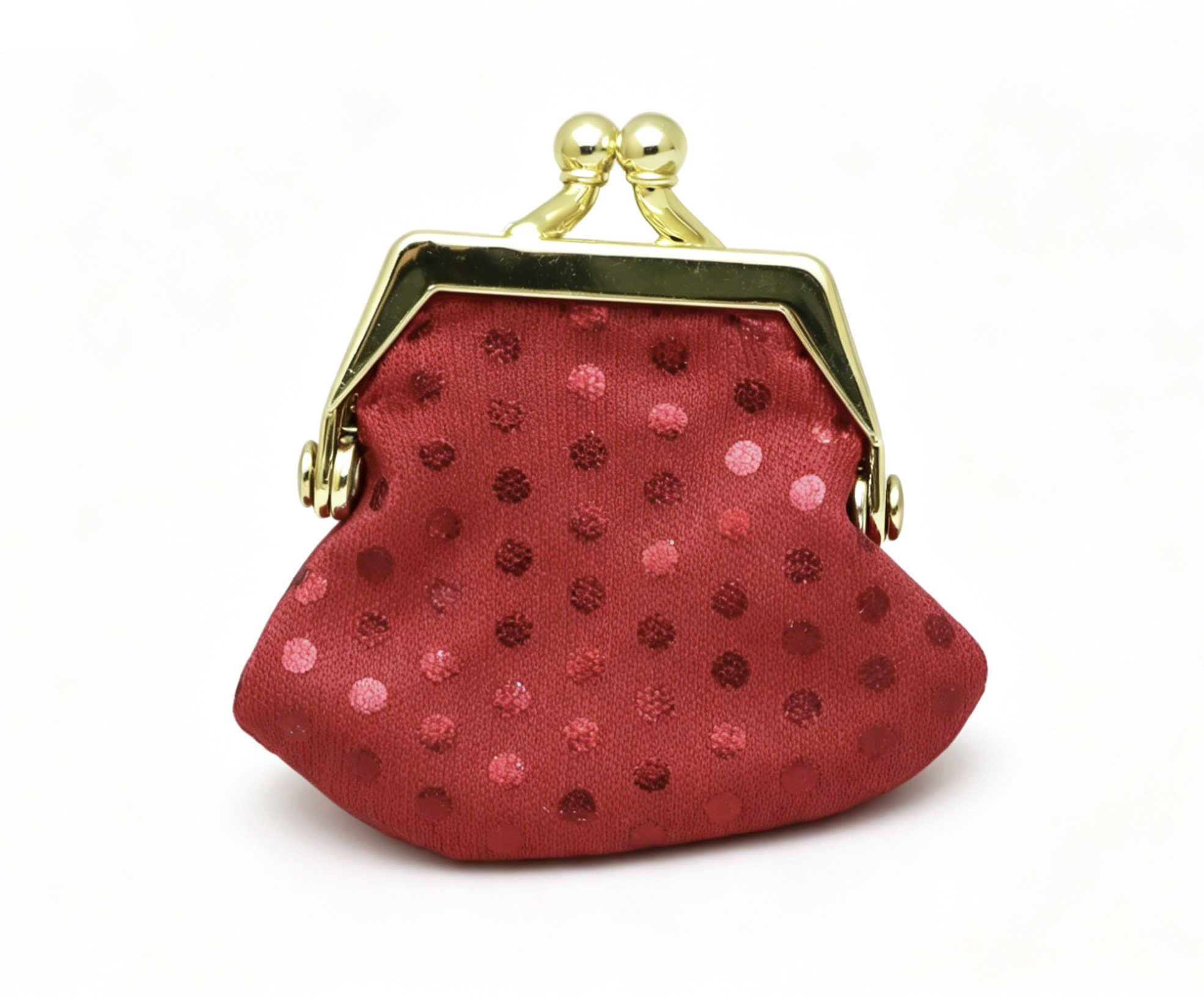 Ruby Red Sequin Kiss Lock Mini Coin Purse Vintage Handbag FOR 18'' doll