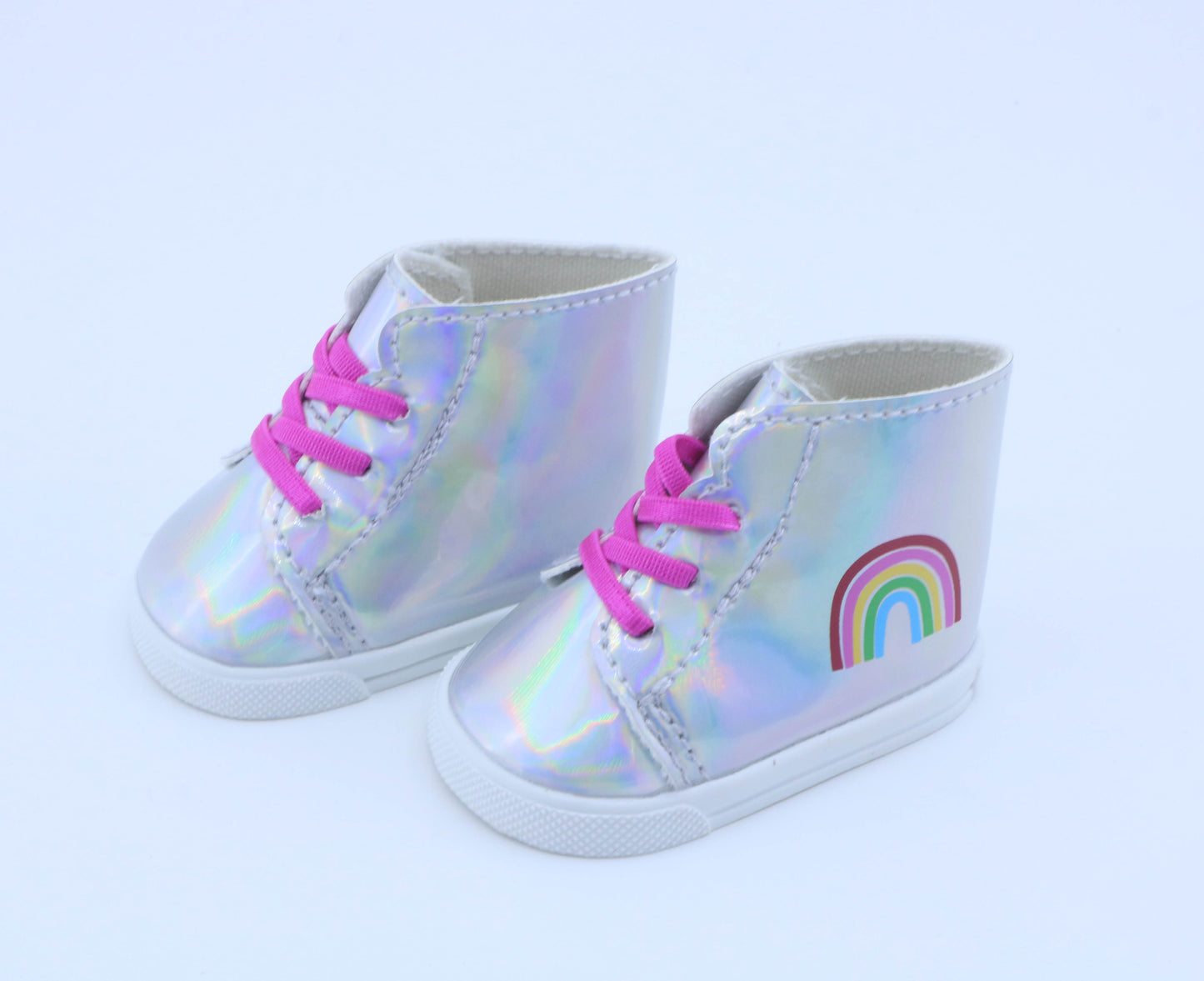 Authentic American Girl Iridescent Rainbow High-Top Sneakers for 18'' Doll shoes