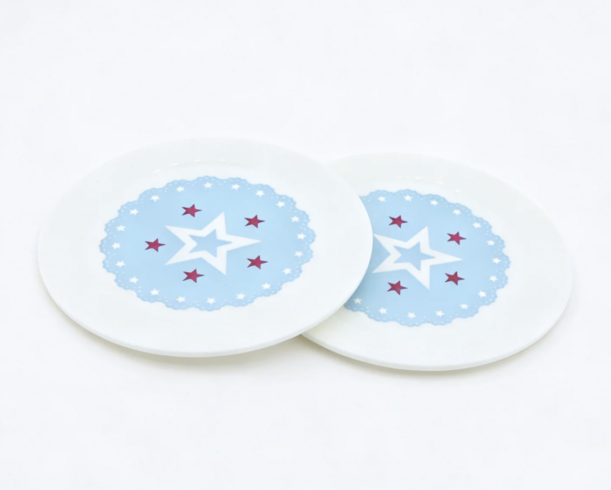 Blue Star Dessert Plates Set of 2 - For 18" Doll