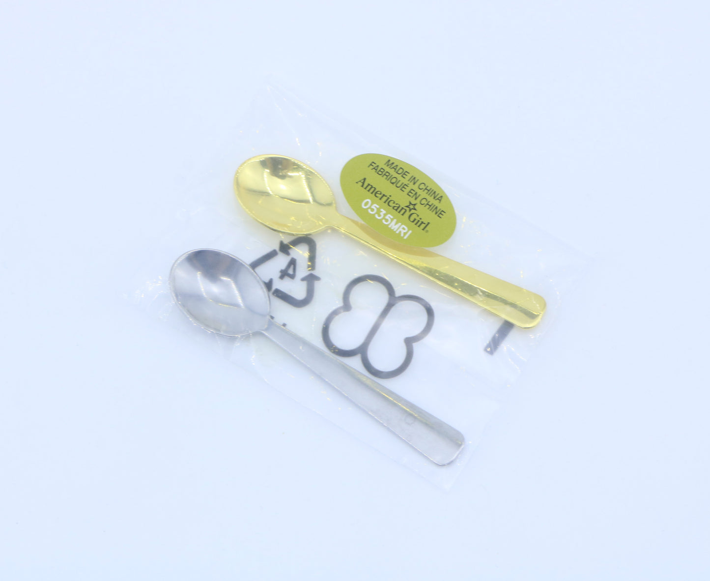 American Girl Gold & Silver Spoon Set - Authentic 2-Piece Doll Cutlery - For 18" Dolls