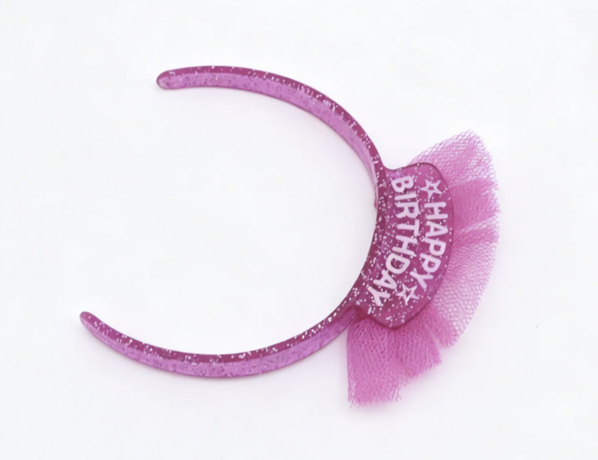 Happy Birthday Glitter Tulle Headband Accessory for 18'' Doll Birthday Party Dress Up Play