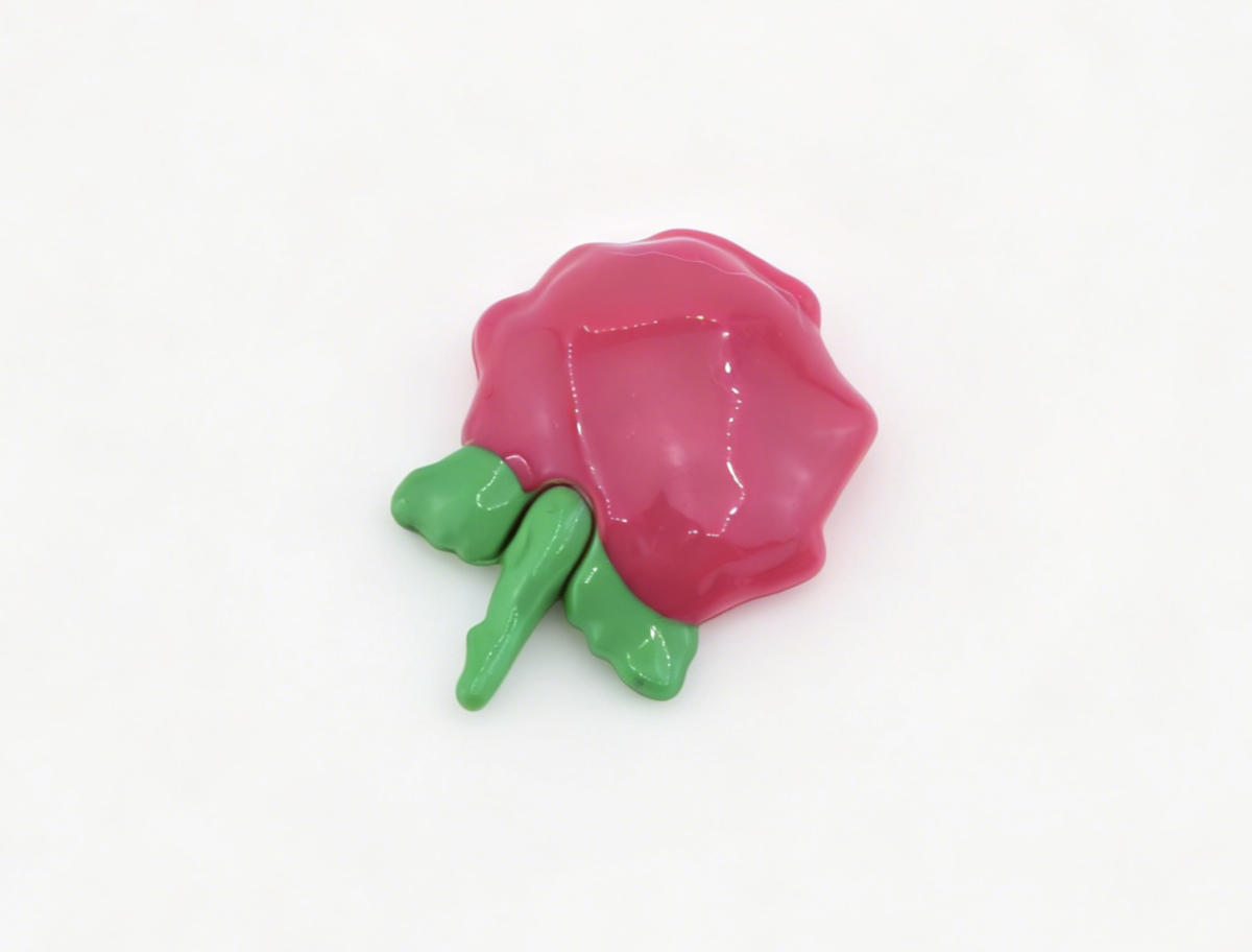 Glossy Pink Mini Rose Flower Pretend Decor Prop FOR 18'' DOLL | Doll Scene & Hair Accessory Supply