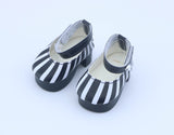 Authentic American Girl Black & White Striped Platform Mary Jane Heels for 18'' Doll shoes