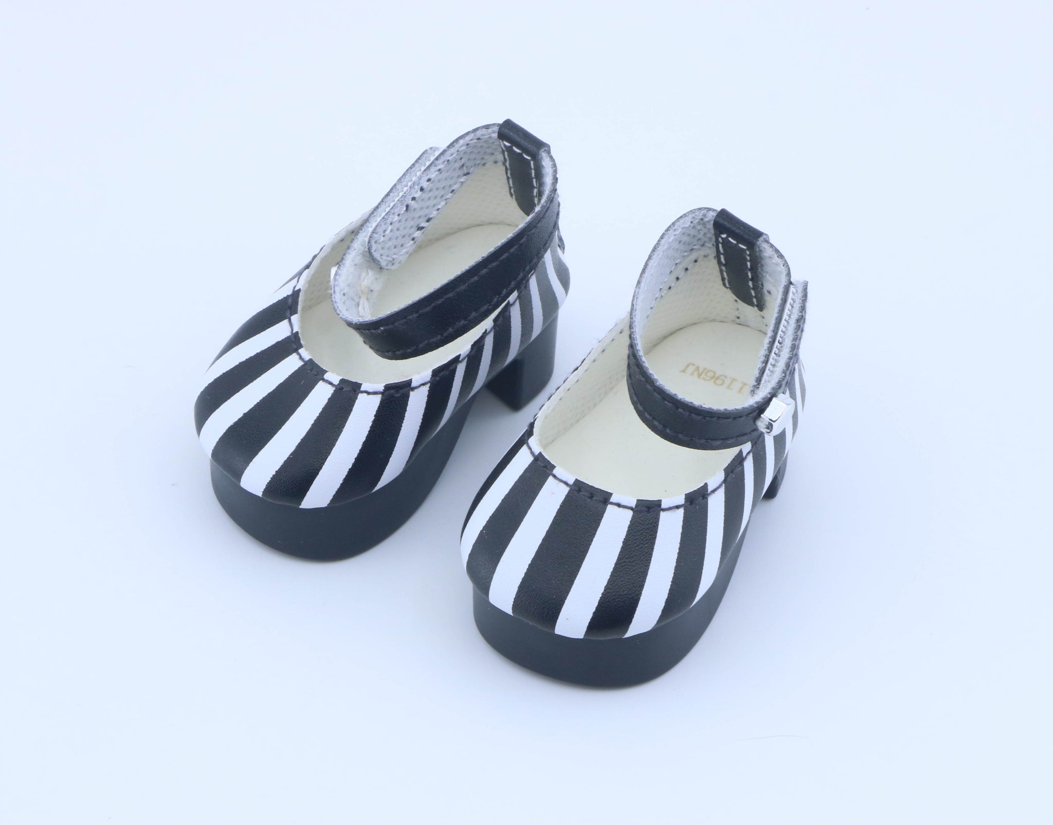 Authentic American Girl Black & White Striped Platform Mary Jane Heels for 18'' Doll shoes