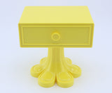 American Girl A Groovy Yellow Bedside Table From Julie's Bedside Table and Shag Rug Set – For 18" Dolls
