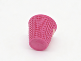 Pink Wicker Textured Trash Can with Butterfly Decal for 18'' Doll Retro Groovy Bathroom Pretend Play