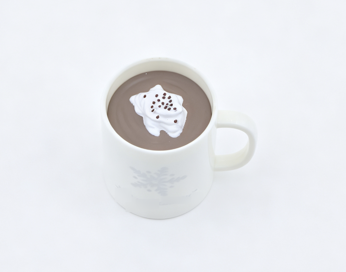 White Snowflake Hot Cocoa Mug Play Food Prop FOR 18'' DOLL | Winter Holiday Kitchen Accessory