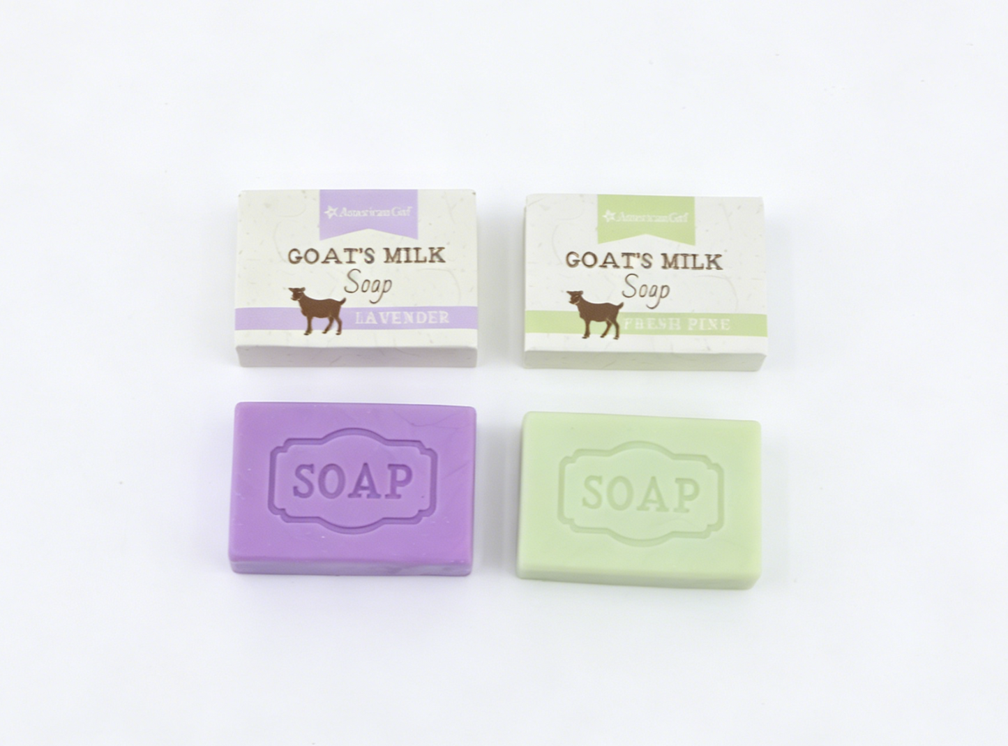 American Girl Goat's Milk Soap Set Lavender & Fresh Pine For 18'' Doll City Market Playset