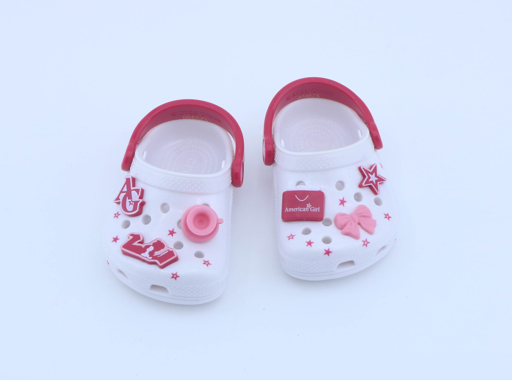 Authentic American Girl x Crocs White Clogs with Charms for 18'' Doll Shoes