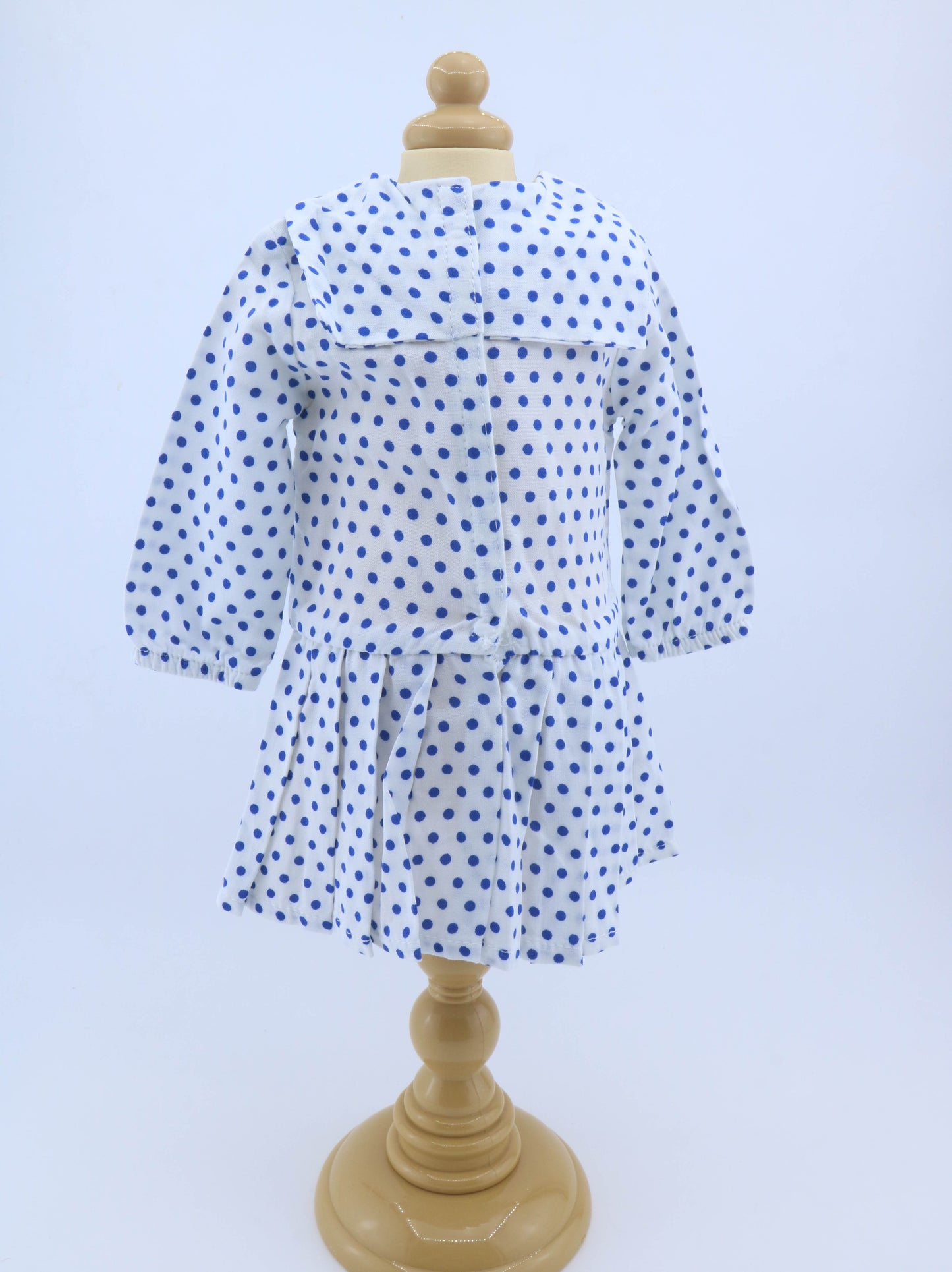 American Girl White & Blue Polka Dot Dress with Bow for 18'' Doll