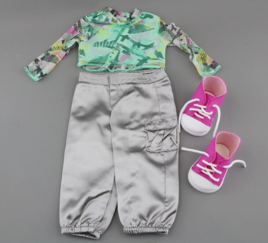 Kavi Meet Outfit Shirt & pants & shoes Set for 18'' doll