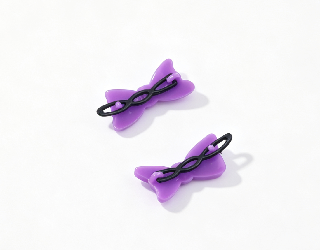 Purple Bow Hair Clips Set 2 For 18'' Doll Beauty Accessories