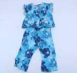 American Girl Blue Floral Print Top & Capri Pants Set - For 18" Dolls