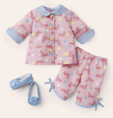 Authentic American Girl Dachshund Print Pajama Set with Slippers for 18'' Doll Clothes