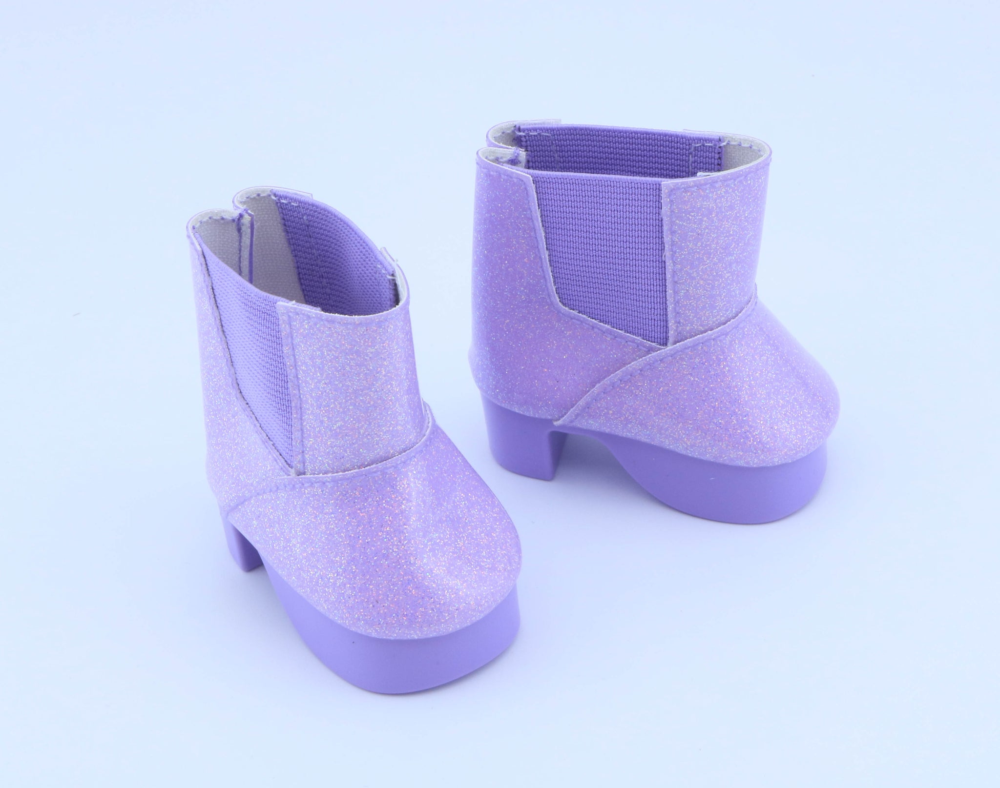 American Girl Purple Iridescent Glitter Chelsea Boots – For 18" Doll shoes