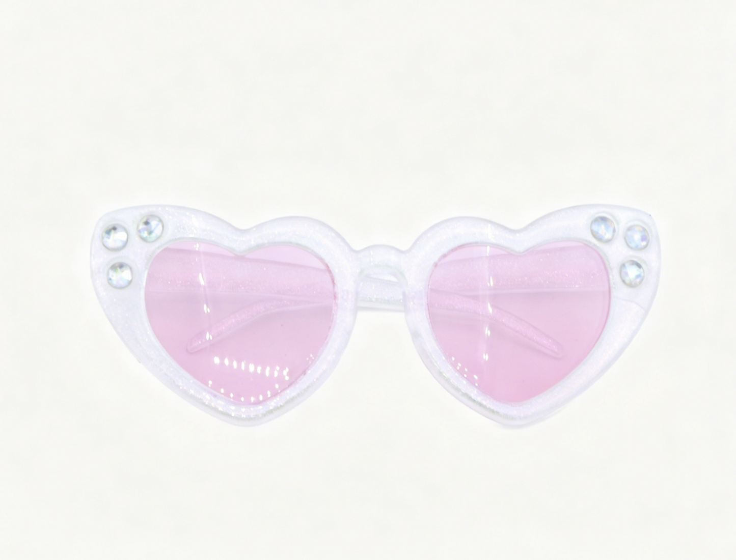 American Girl Limited Edition White Glitter Rhinestone Heart Sunglasses for 18'' Doll