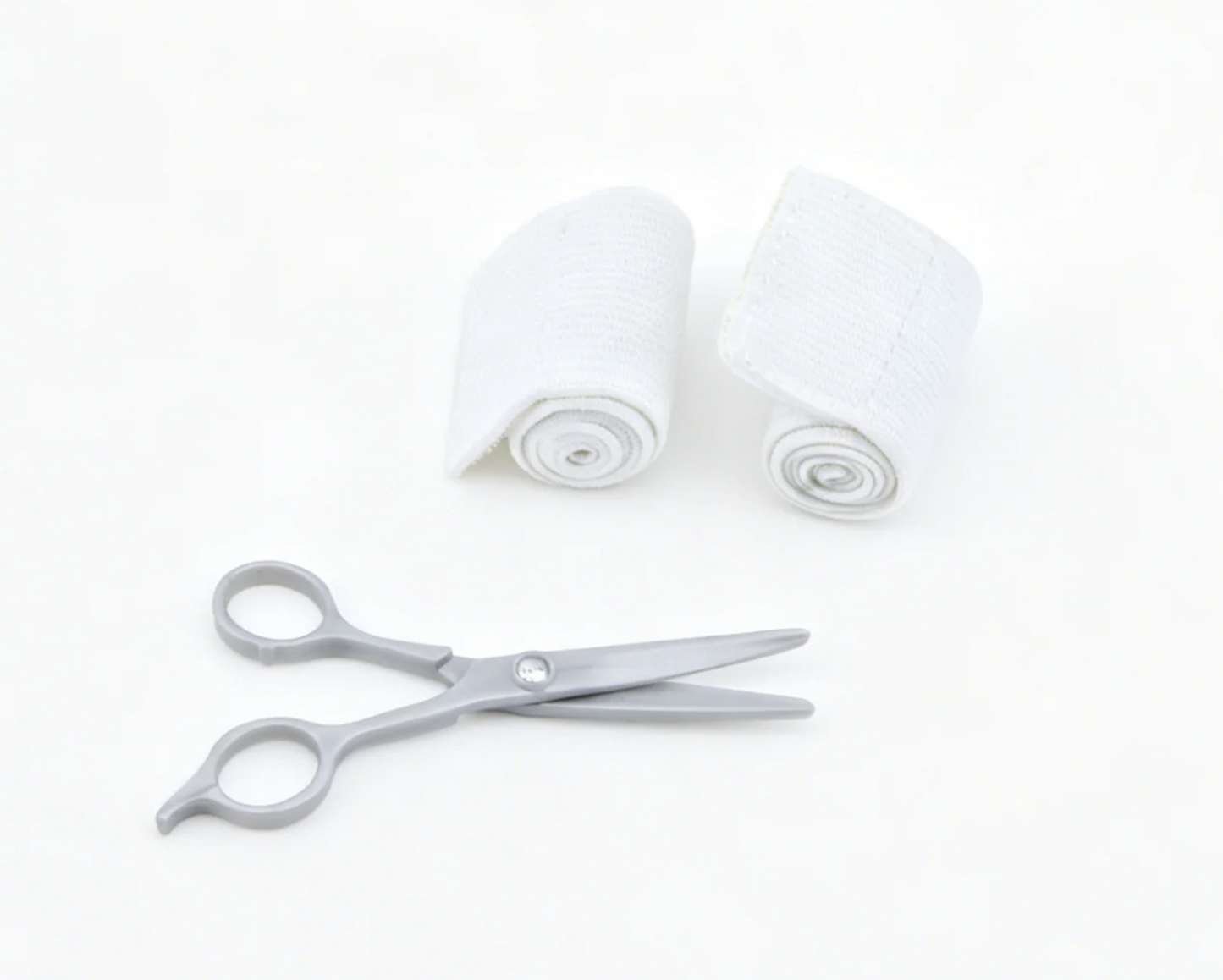2 Fabric Bandage Rolls & Mini Scissors Medical Care Accessory Kit for 18'' Doll Doctor Pretend Play