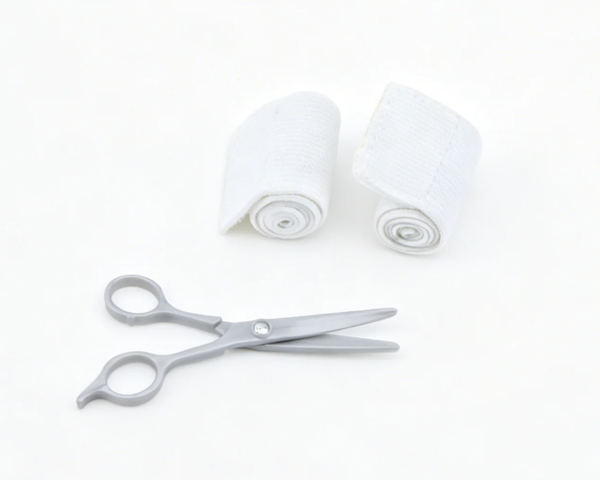2 Fabric Bandage Rolls & Mini Scissors Medical Care Accessory Kit for 18'' Doll Doctor Pretend Play