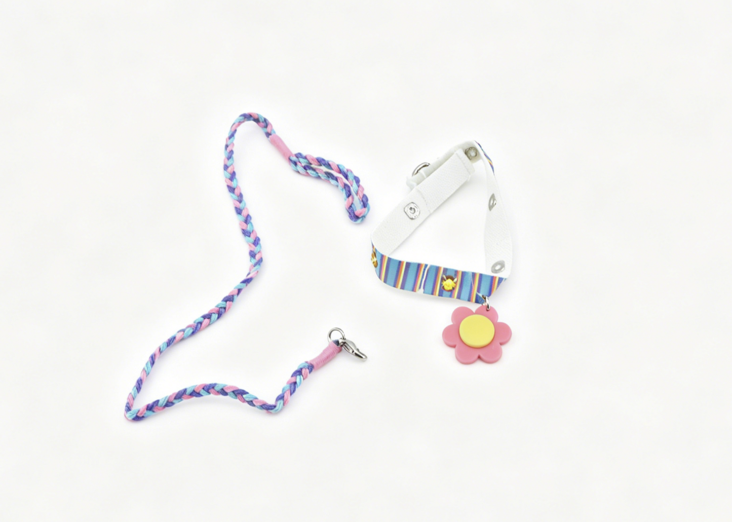 American Girl Striped Flower Dog Collar & Leash Set for 18'' doll