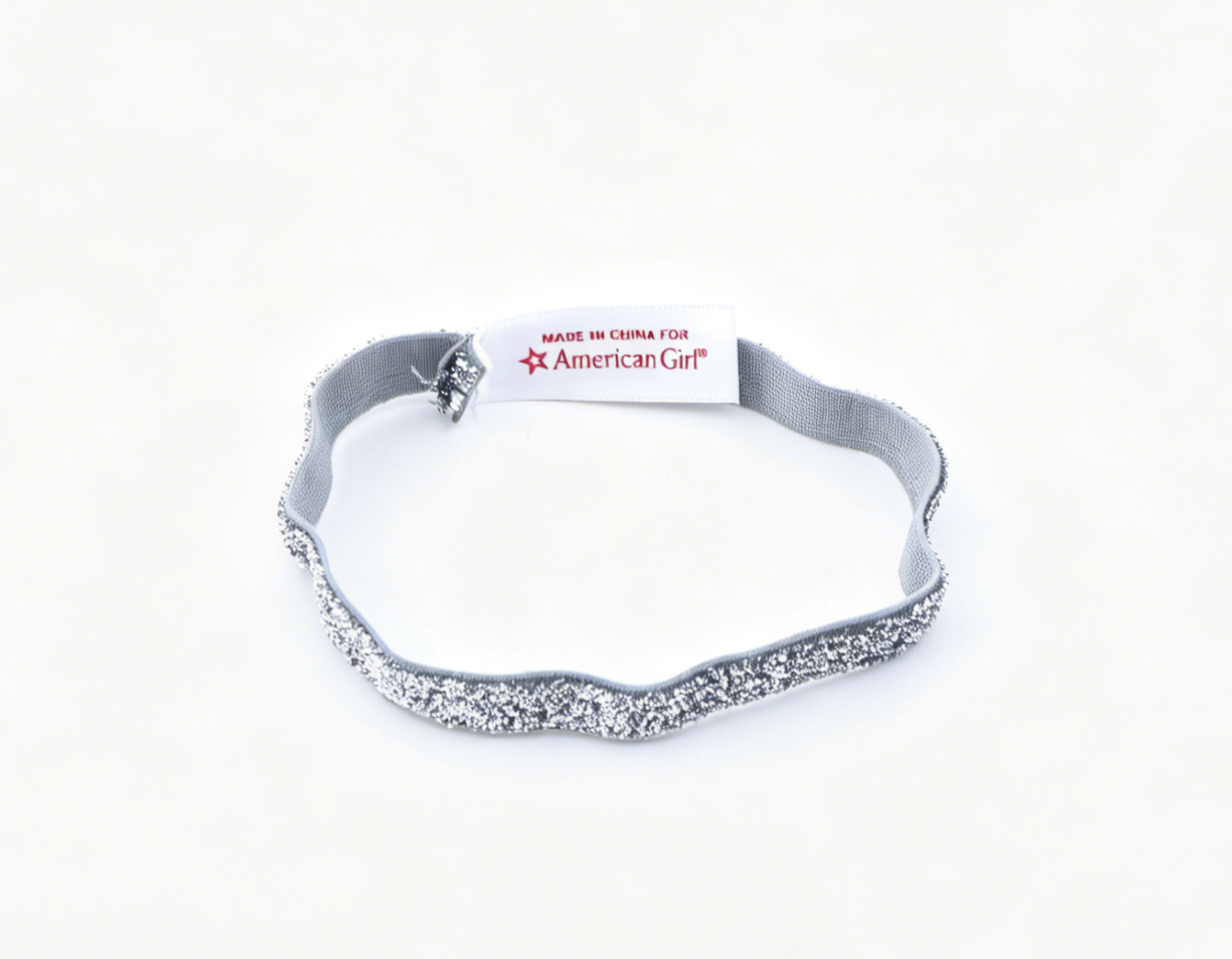 Authentic American Girl Silver Glitter Elastic Belt Accessory For 18'' Doll