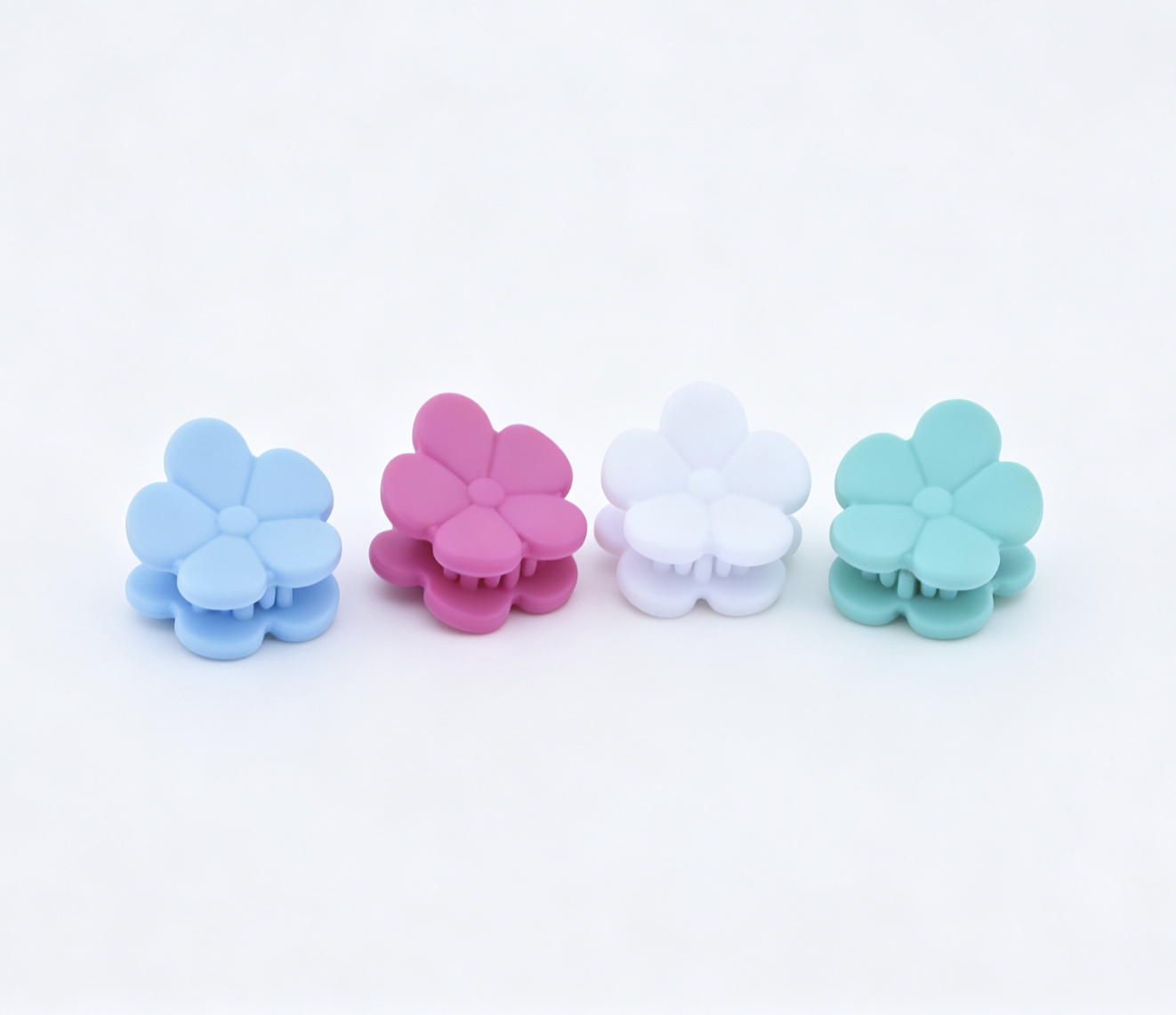 4 Pcs Matte Flower Mini Hair Claw Clips Cute Hair Accessory Set for 18'' doll