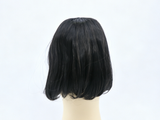Pure Black Middle Part Shoulder Bob Wig With 8cm Inner Cap For Fashion Girl Doll | Synthetic Doll Replacement Hair Accessory