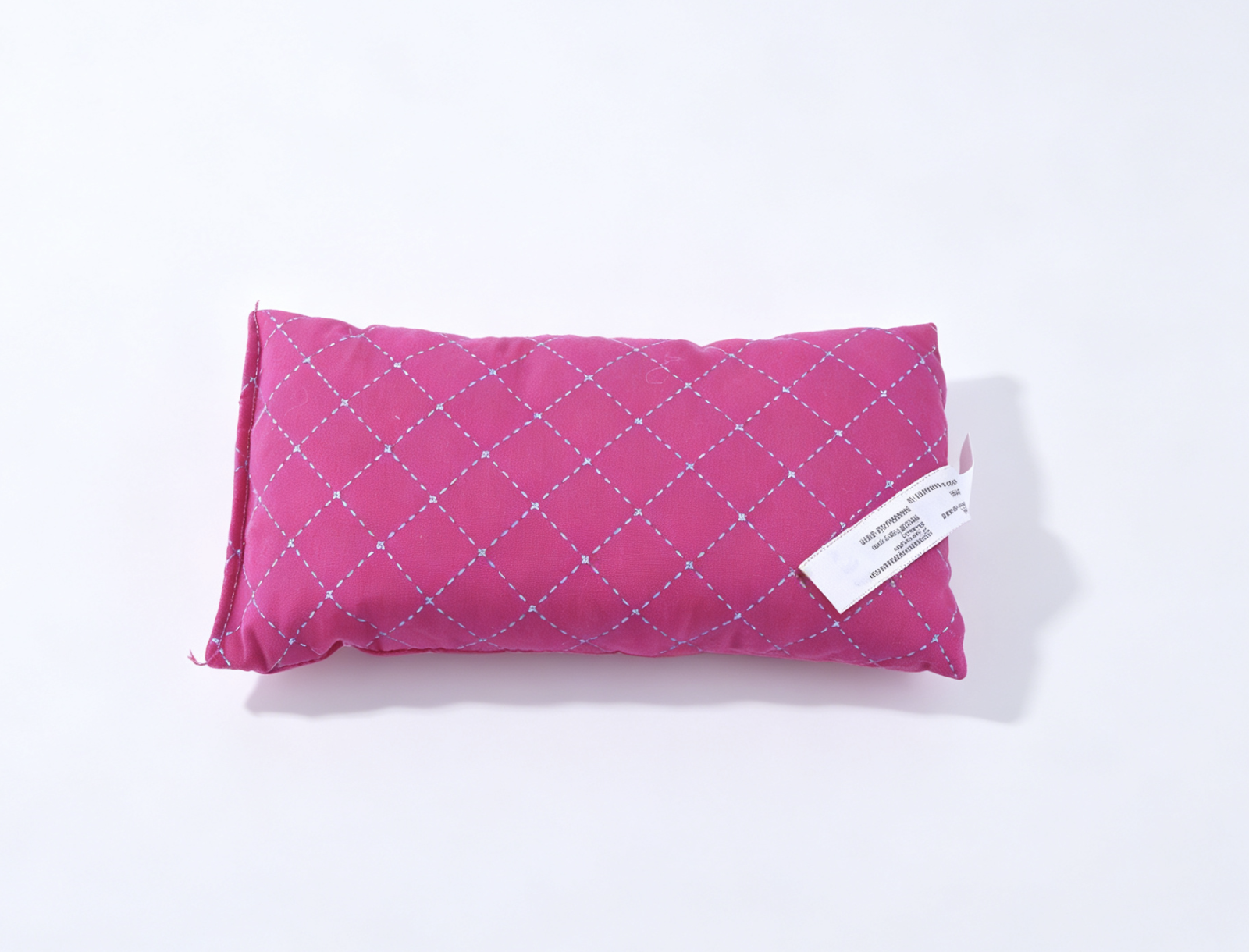 Solid Pink Diamond Grid Print Mini Fabric Pillow Bedding Prop for 18'' Doll Sleepover Bedroom Pretend Play