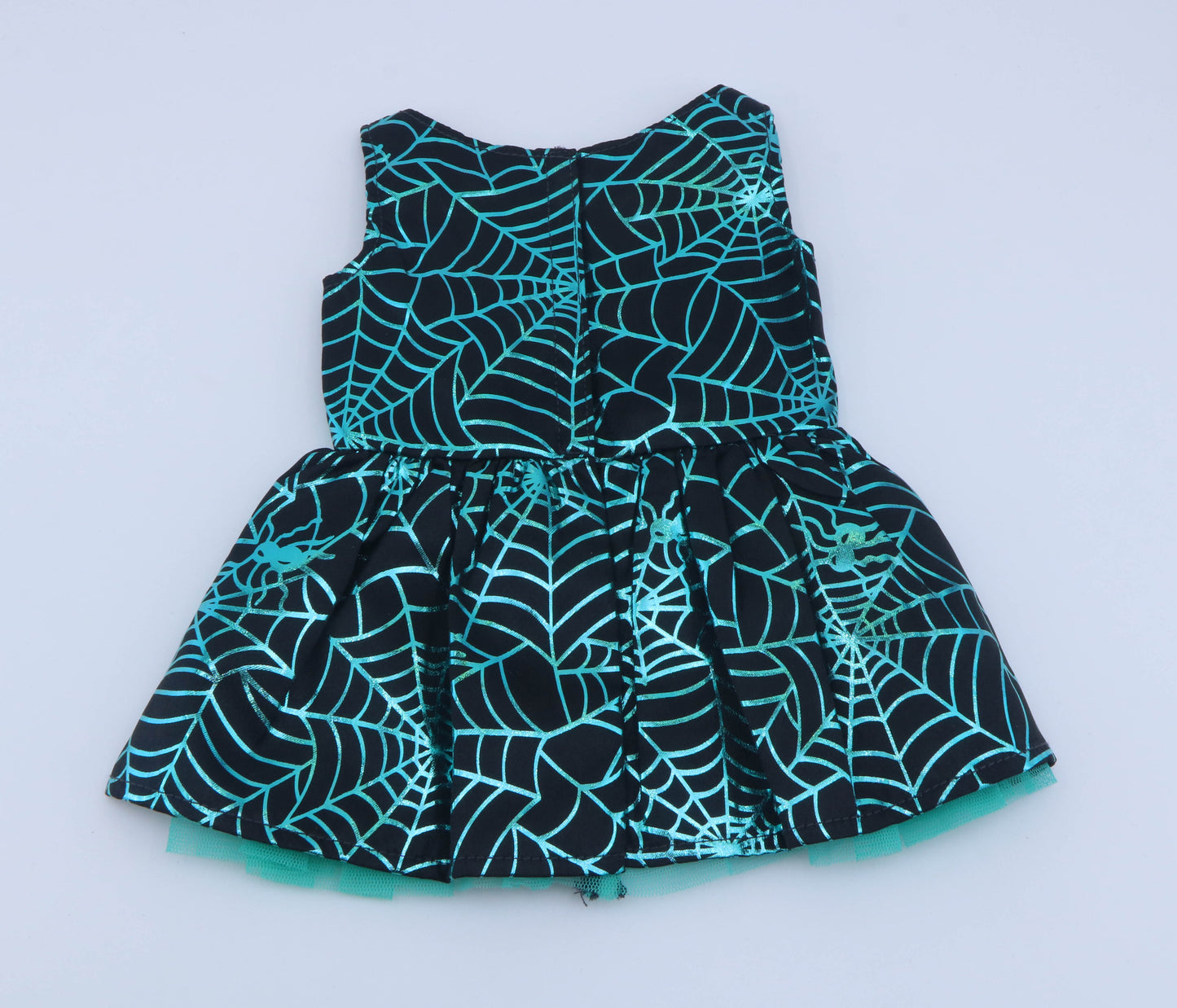 American Girl Black & Teal Spider Web Halloween Dress for 18'' Doll