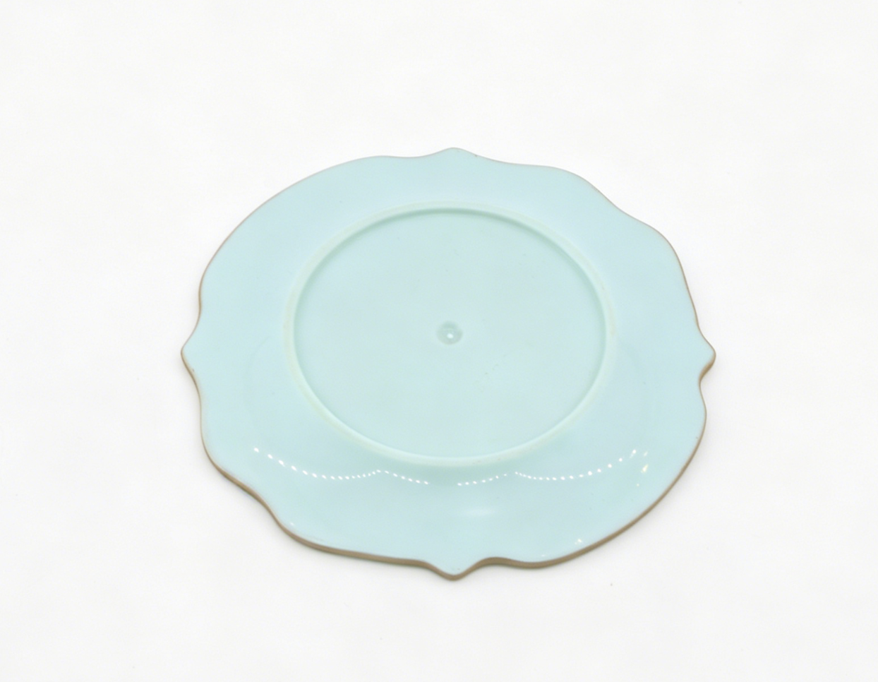 Mint Green Scalloped Dot Rim Mini Dinner Plate Pretend Tableware FOR 18'' DOLL | Doll Dining Kitchen Accessory