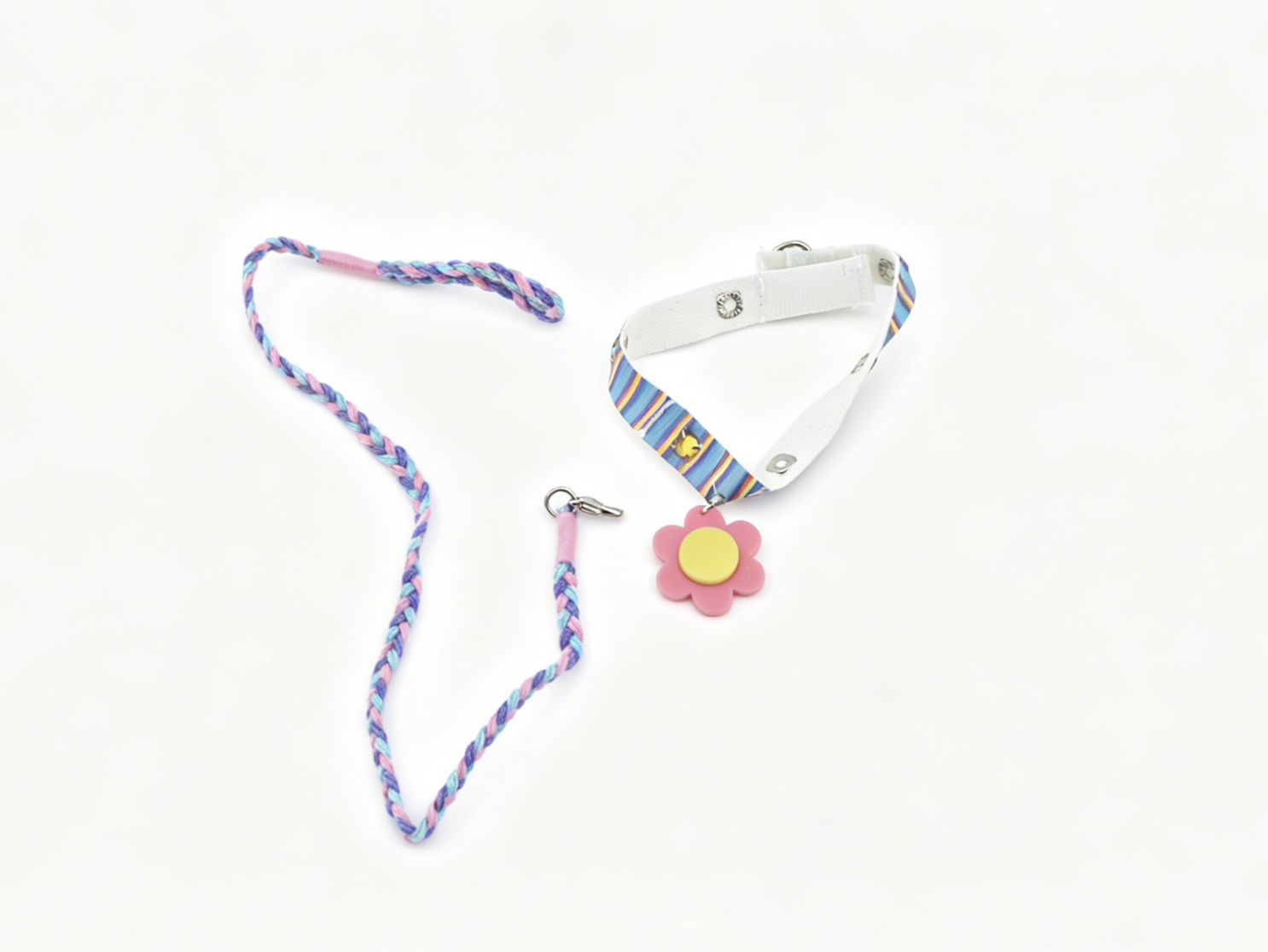 American Girl Striped Flower Dog Collar & Leash Set for 18'' doll