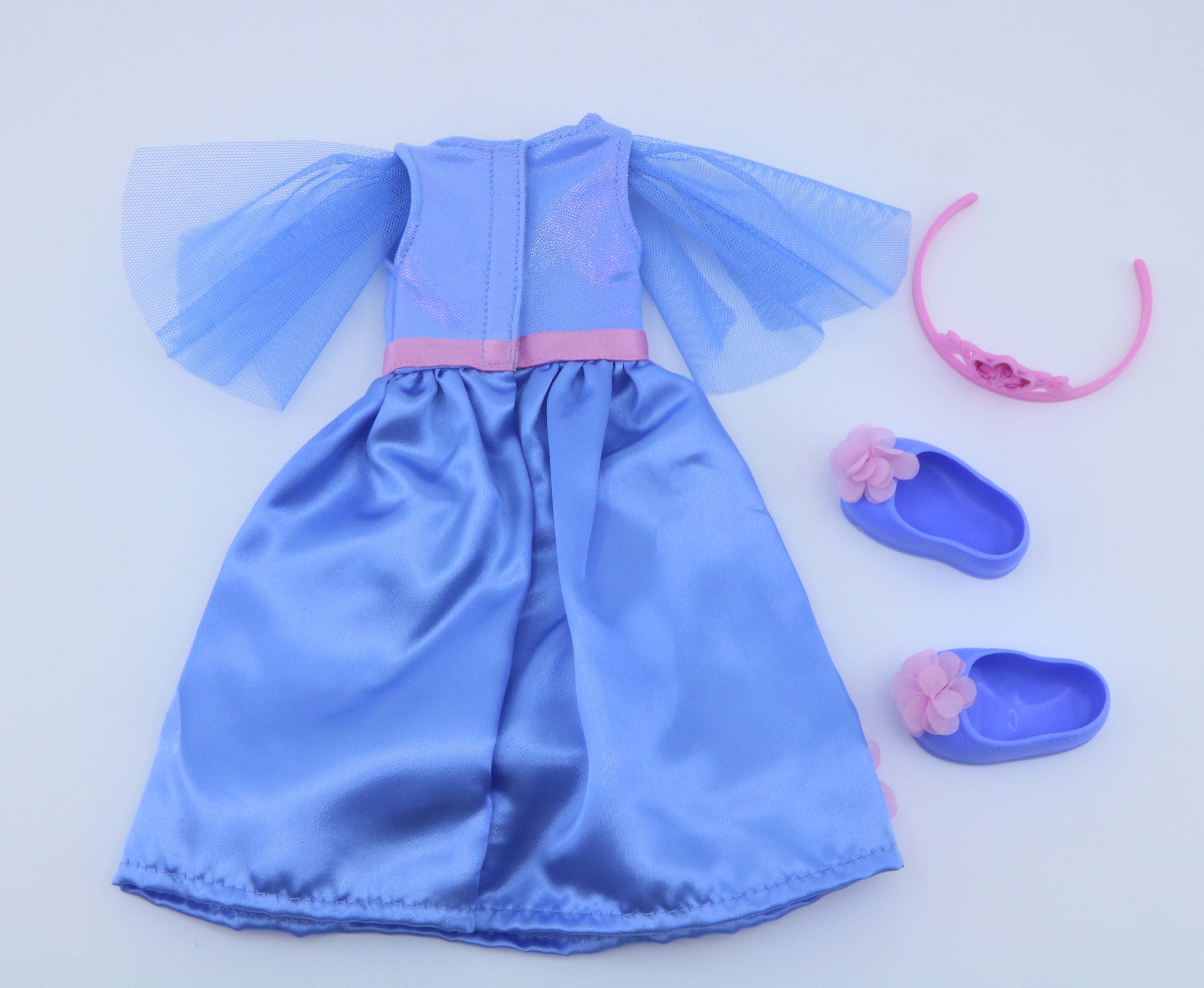 American Girl Wellie Wishers Blue Floral Princess Dress Outfit Set – For 14.5" Dolls