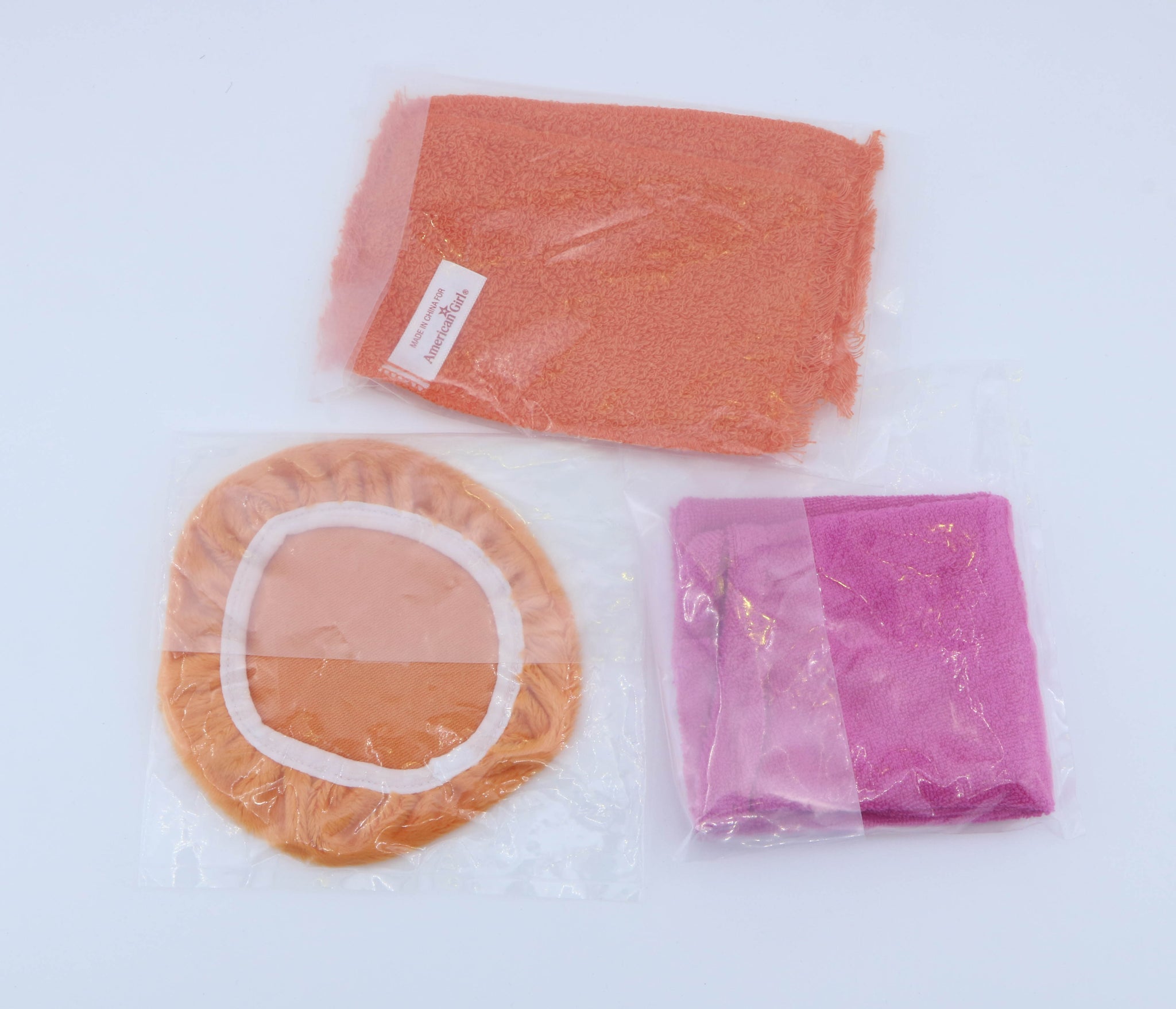 American girl towel wrap & seat cover & towels From Julie's Groovy Bathroom Set for 18'' doll