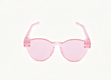Transparent Light Pink Half Rim Round Tinted Lens Sunglasses Summer Beach Photo Accessory for 18'' doll