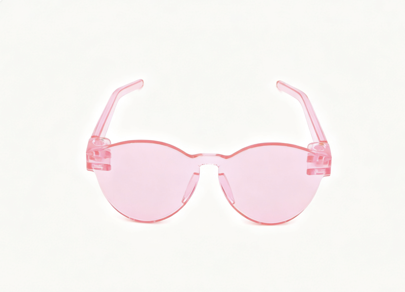 Transparent Light Pink Half Rim Round Tinted Lens Sunglasses Summer Beach Photo Accessory for 18'' doll