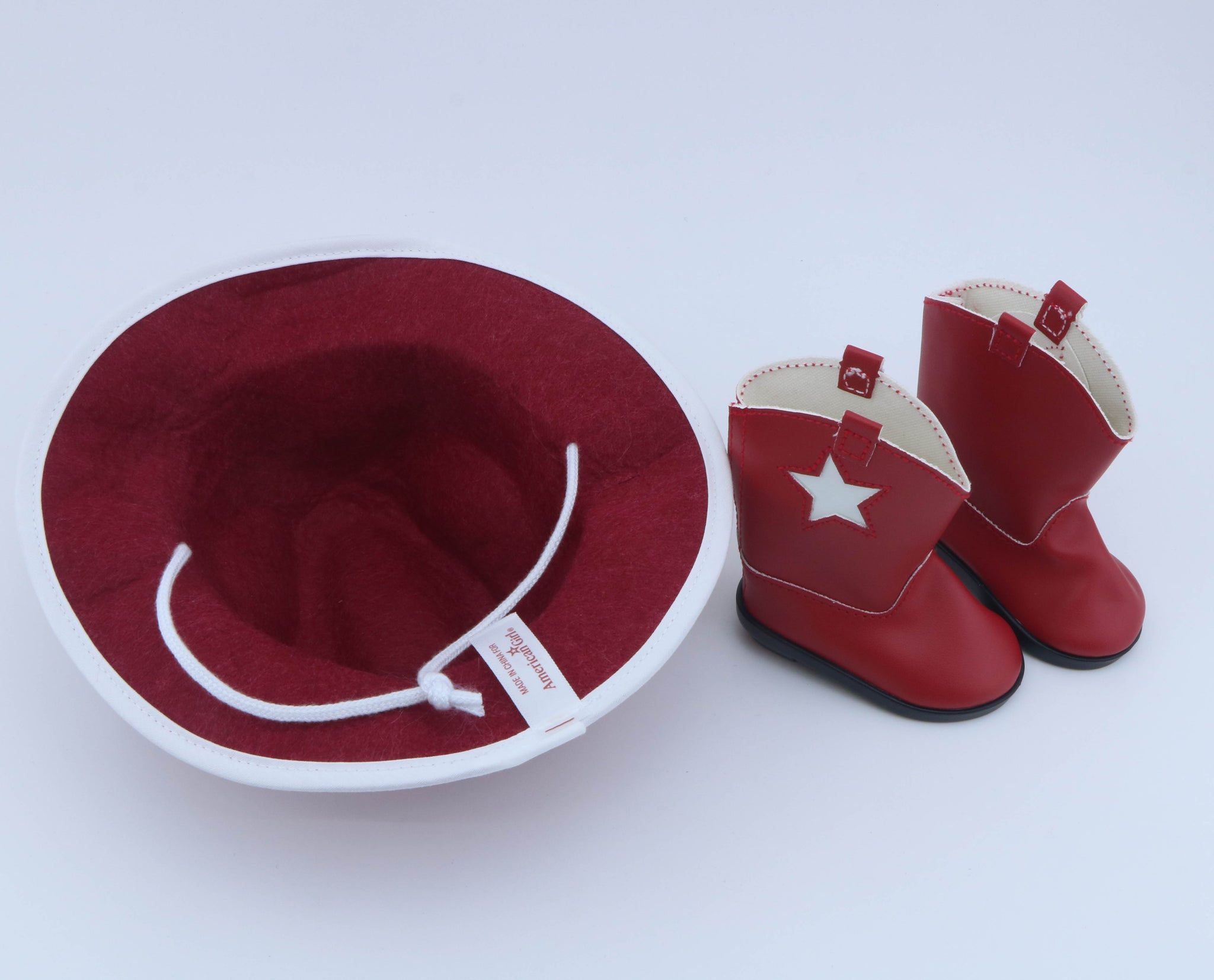 American Girl Red Cowboy Hat & Star Boots Set for 18'' Doll