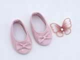 Pink Butterfly Embroidery Lace Dress Outfit Set FOR 18'' DOLL | Doll Clothes With Shoes & Hair Clip