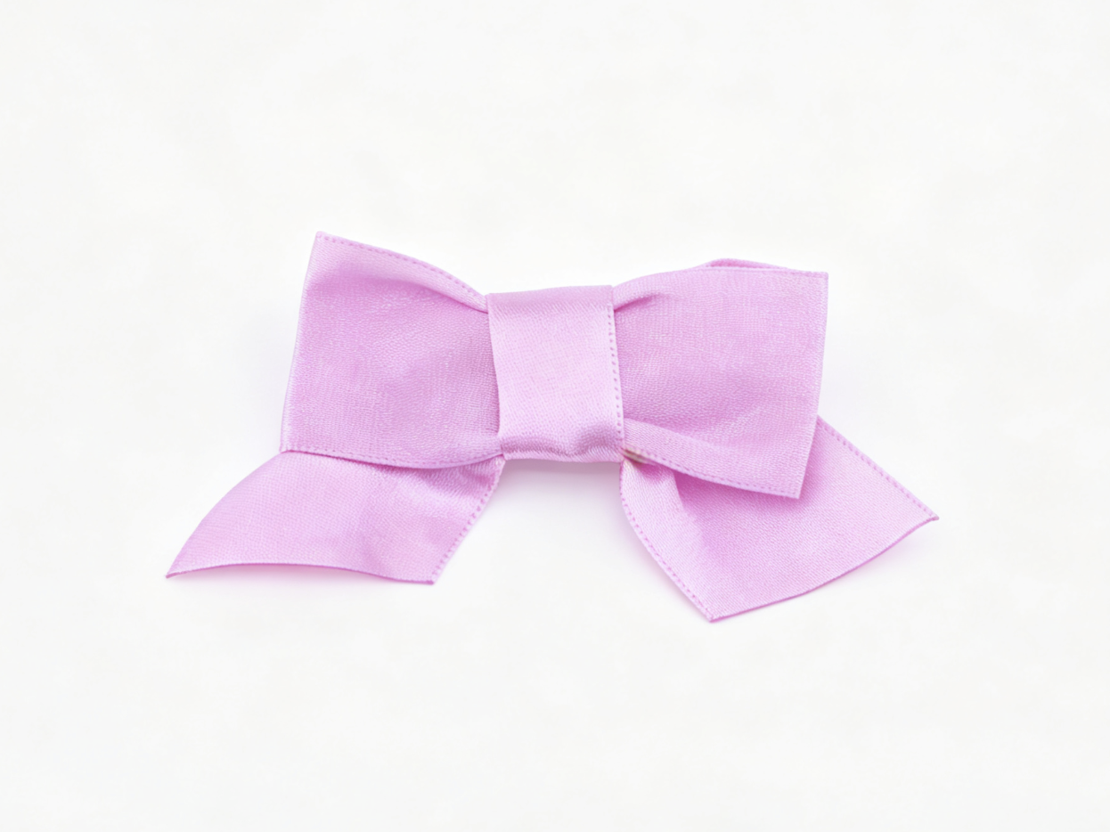 Pink Satin Bow Hair Clip For 18'' Doll Accessory