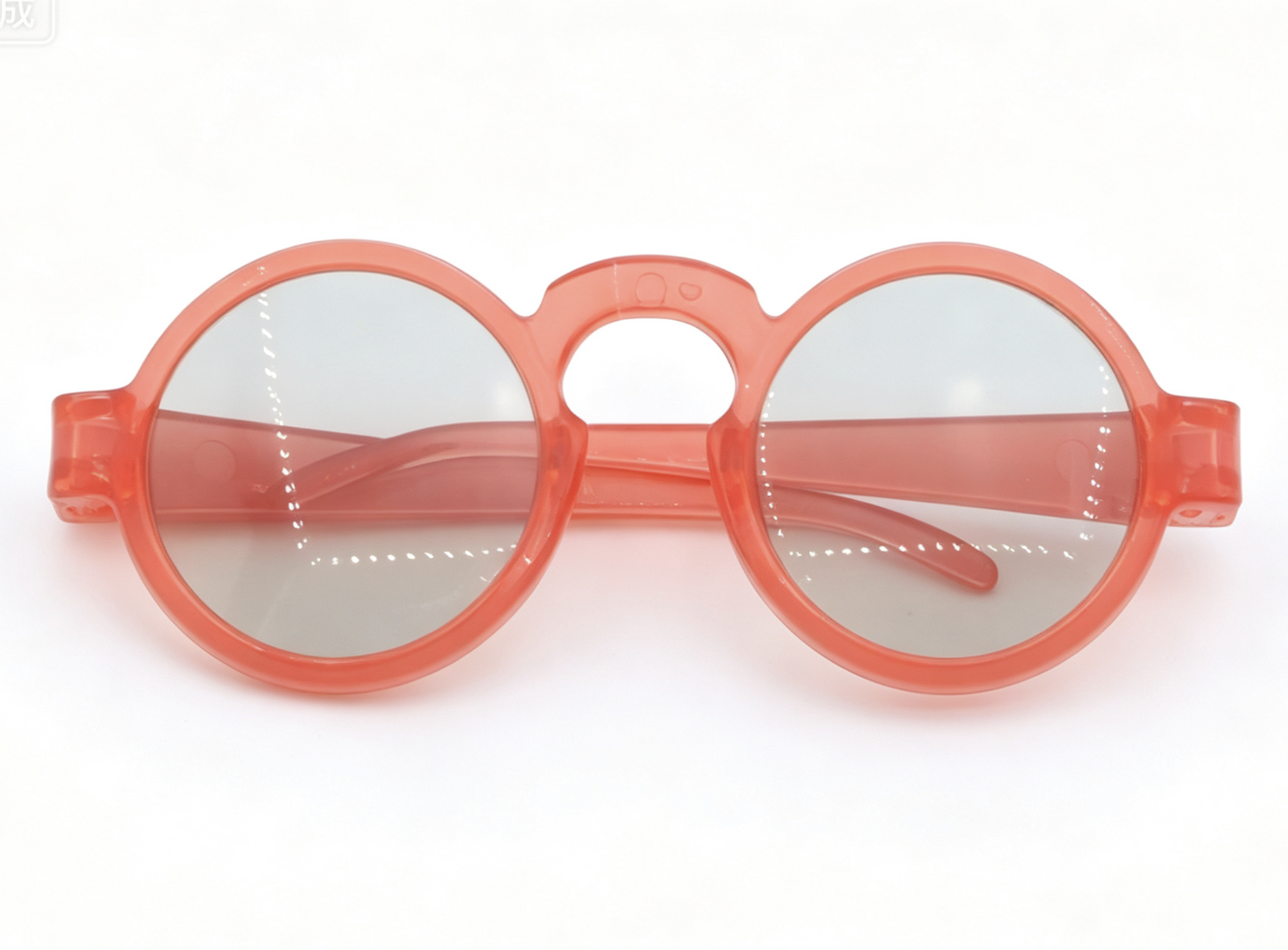 Transparent Orange Round Frame Mirror Lens Sunglasses Summer Photo Prop Accessory for 18'' doll