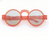 Transparent Orange Round Frame Mirror Lens Sunglasses Summer Photo Prop Accessory for 18'' doll
