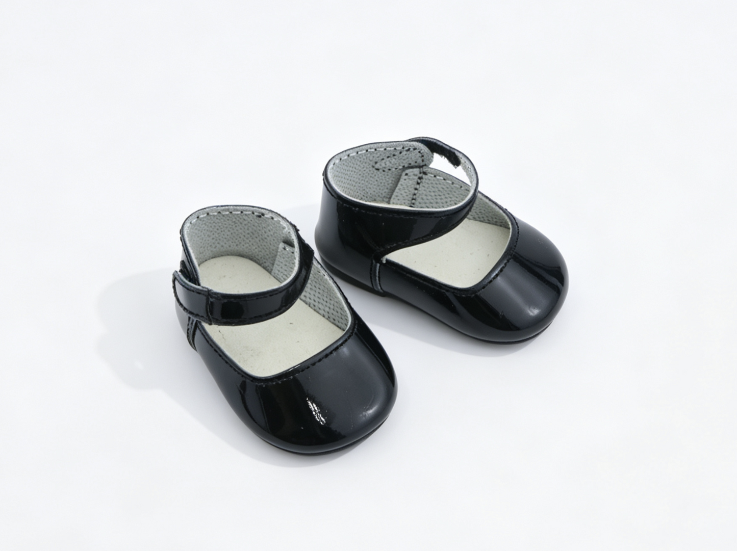 Black Mary Jane Flat Shoes With Matching White Ankle Socks Outfit Set for 18'' doll School Daily Mini Footwear Accessory