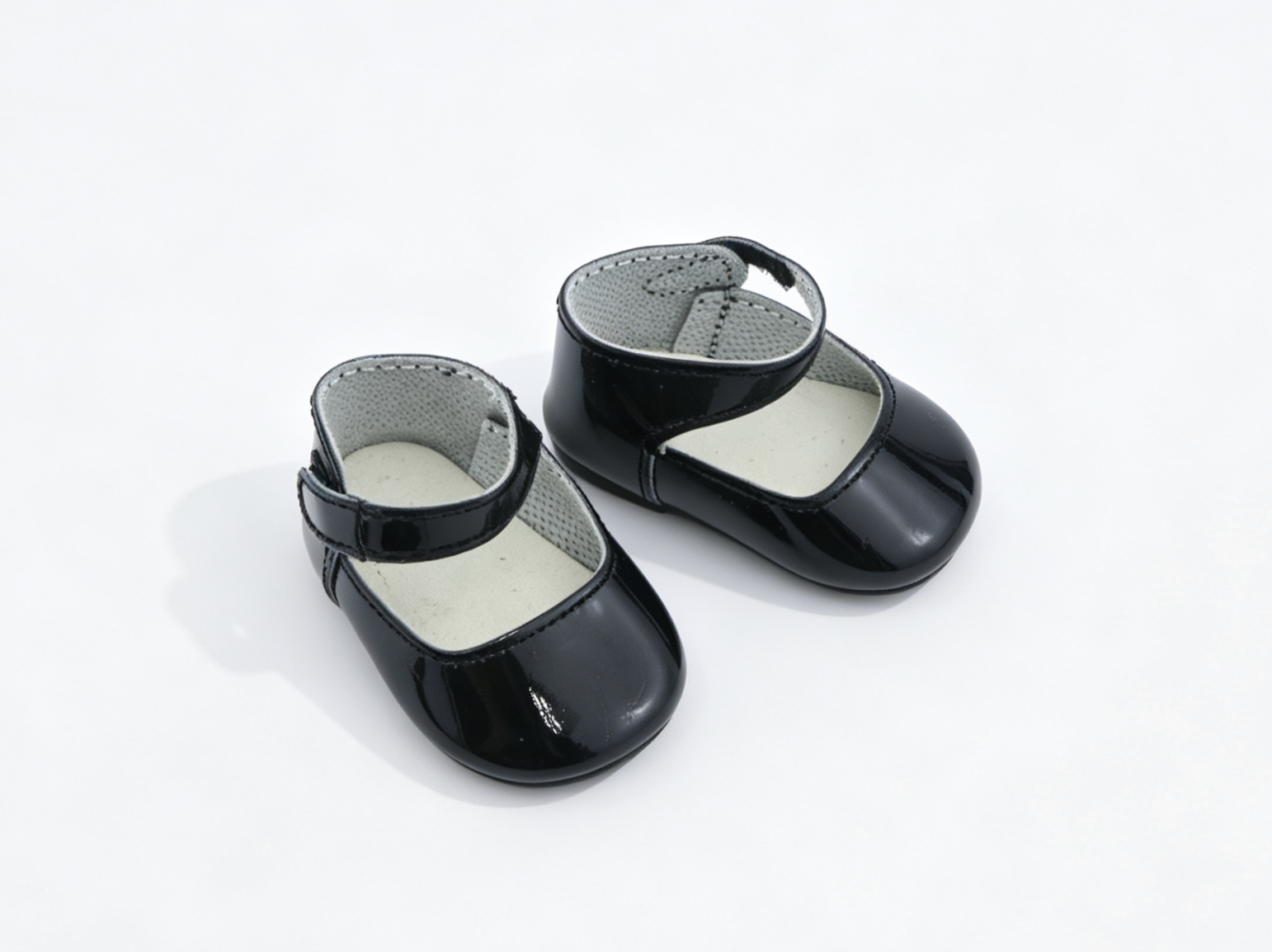 Black Mary Jane Flat Shoes With Matching White Ankle Socks Outfit Set for 18'' doll School Daily Mini Footwear Accessory