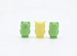 Mini Frog & Owl Figurine Set Pink Heart Base Animal Scene Prop Accessories for 18'' doll