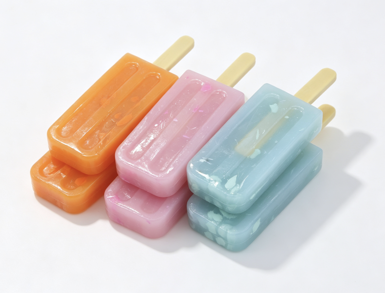 6Pcs Colorful Popsicle Simulation Food Play Set Summer Picnic Snack Prop for 18'' Doll Pretend Play
