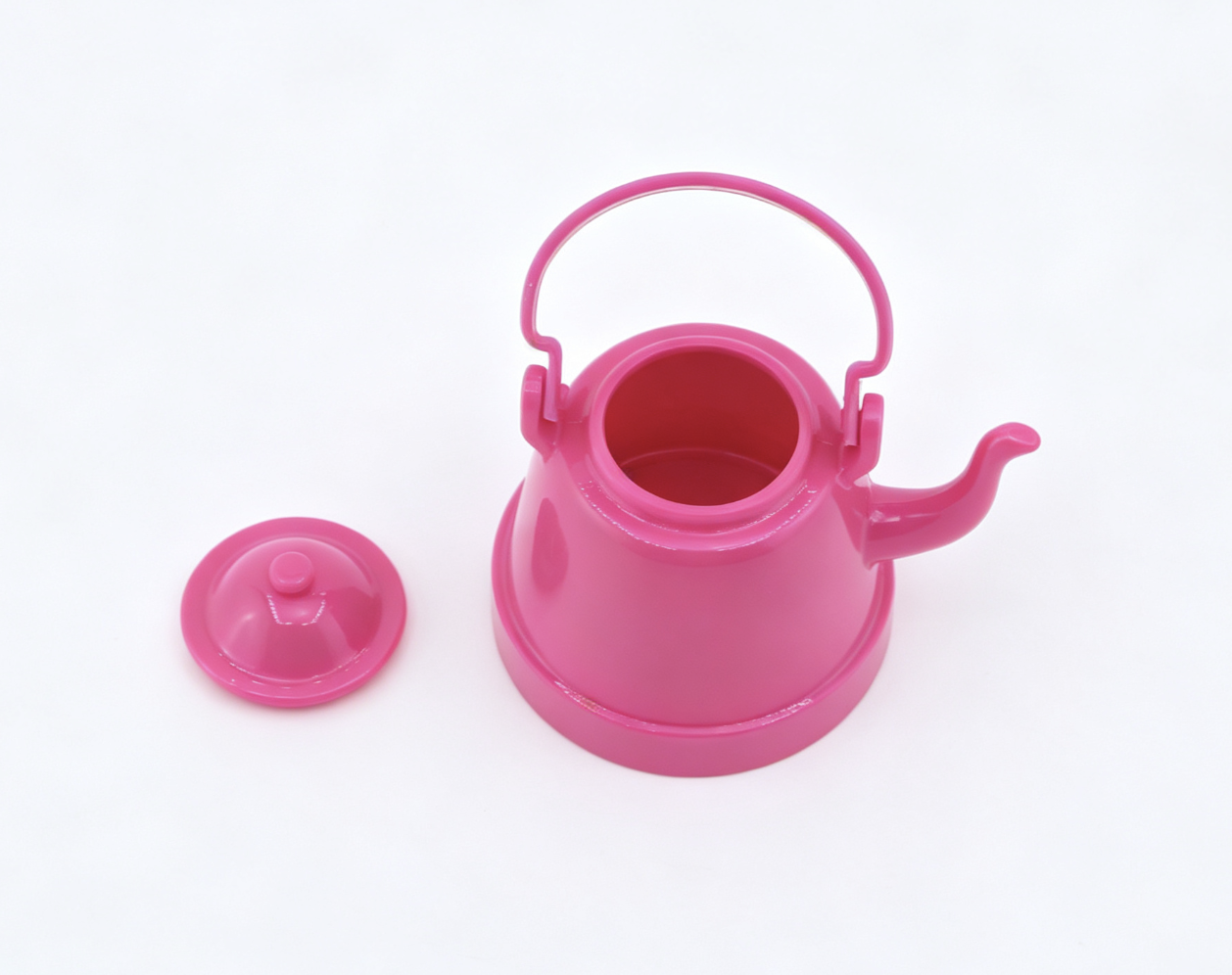 1Pcs Bright Pink Mini Plastic Tea Kettle Prop FOR 18'' DOLL | Doll Kitchen Cafe Bistro Pretend Play Accessory