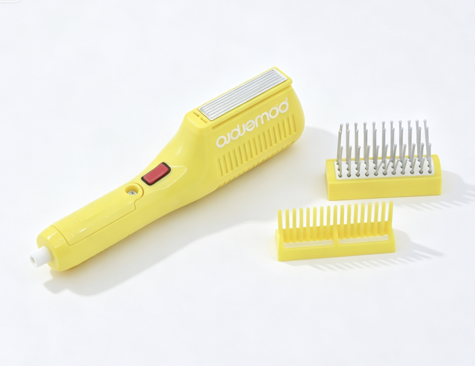 Yellow Powerpro Hair Dryer with 2 Attachments for 18'' Doll Retro 70s Groovy Bathroom Pretend Play