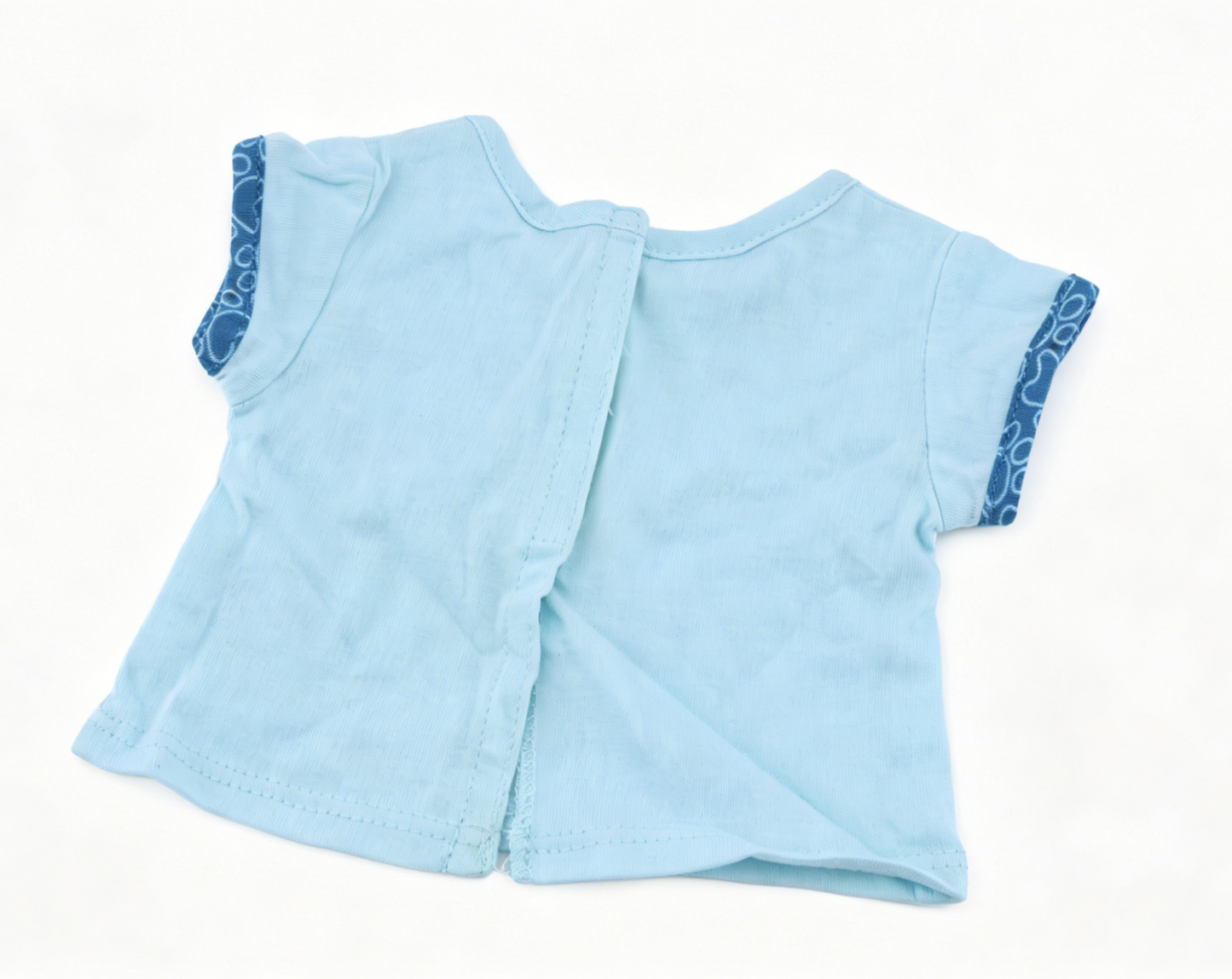 Authentic American Girl Light Blue Pomeranian Print Tee For 18'' Doll t-shirt